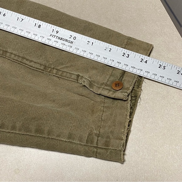 L.L. Bean Jacket Men's XL Tall Distressed Olive Green Barn Chore Coat lined - Picture 12 of 15